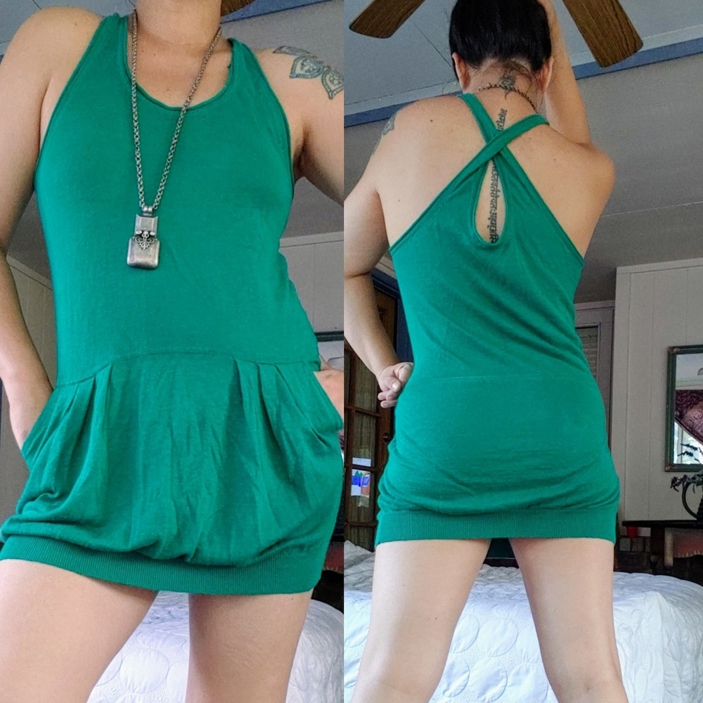 BCBG Criss Cross Tank Dress with Pockets